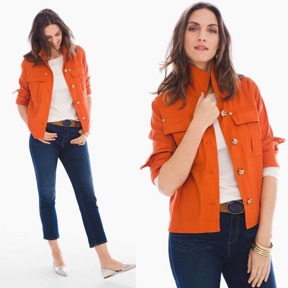 Chico’s NWT Swing Utility Jacket - Andean Orange